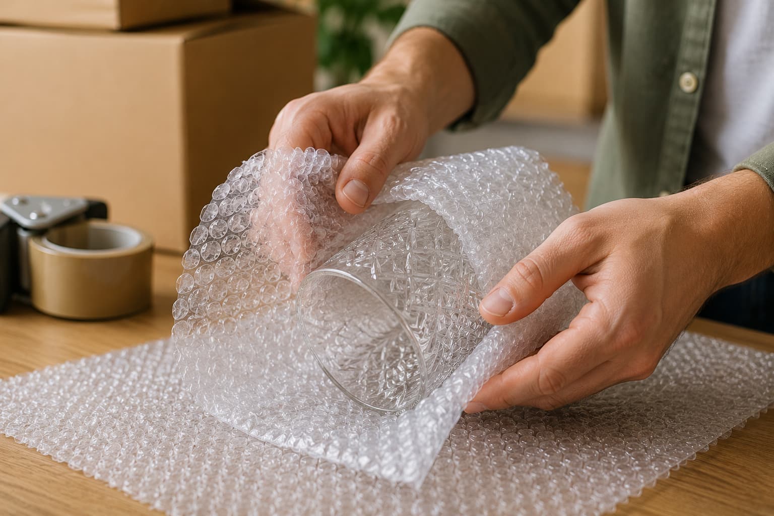 bubble packaging glass